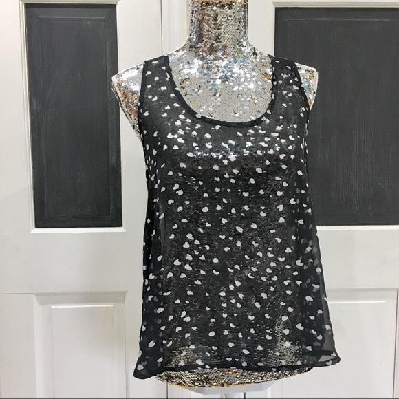 Timing tank with 1/4 zip back translucent w/hearts - Picture 1 of 7